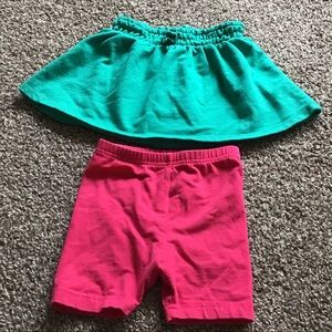Skirt‎ and hot pink short, 24 month